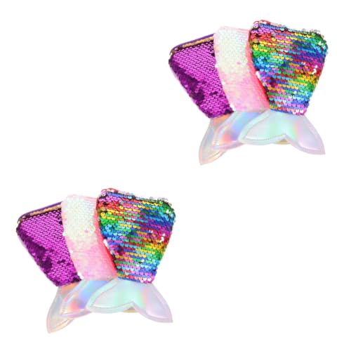 WRITWAA 6 Stck Teiliges Meerjungfrau Pailletten Portemonnaie Kleine Dekorative Crossbody Taschen mit Verstellbarem Riemen Süße Münzbörsen für Mädchen Vielseitig und Praktisch für Alltag von WRITWAA