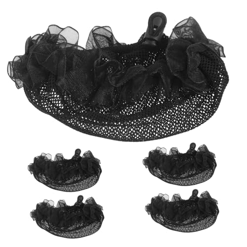 WRITWAA 6 Stück Dutt Haarnetze Elastisches Dutt Haarnetz für Damen Atmungsaktiv und Dehnbar für Ballett und Tanz mit Dekorativer Spitze von WRITWAA