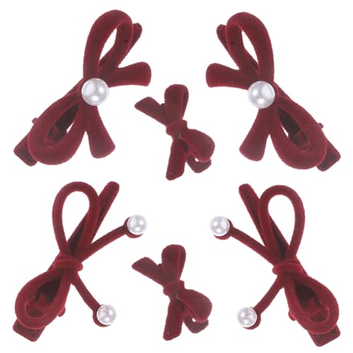 WRITWAA 6 Stck. Haarnadel mit Perlenschleife Abs Bögen Hochzeit Bobby Styling Knoten Haarschleifen für Mädchen Haarspangen für Frauen Schleifen für Mädchenhaare Beflockung von WRITWAA
