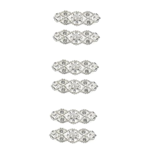 WRITWAA 6 Stk Braut Gürtel Applikation aus Strass zum Aufnähen Hochzeit Schärpe Gürtelapplikation stutzenhalter bride schärpe Strasssteine Damengürtel Kristallapplikationen mit Perlendekor von WRITWAA