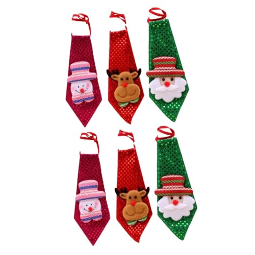 WRITWAA 6 Stk Krawatte mit Weihnachtspailletten weihnachtsbaumdeko weihnachtbaumsdeko dekoration weihnachten Santa Krawatte Kinder n Weihnachten leuchtende Pailletten von WRITWAA