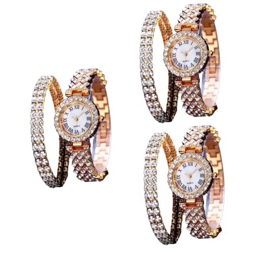 WRITWAA 6 STK Quarz-Armband Strass Uhren Bling Uhren Unisex-Quarzuhr Mütter Armband bescherung Weihnachten weinachts Damenuhr Modeuhr für Mädchen Glänzende Uhr Rostfreier Stahl von WRITWAA