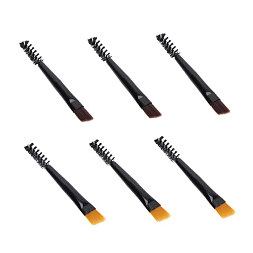 WRITWAA 6 Stück Augenbrauenbürste Bleistift Kontur Gestalter Multifunktional Klein Halb Gestaltung Gebogen Männer Körperpflege Multifunktionswerkzeug Wimpernbürste Nylon Black von WRITWAA