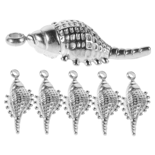 WRITWAA 6 Stück Edelstahl Conch Anhänger Schmuckanhänger für Schmuckherstellung Hautfreundlich Hautverträglich Langlebig Modische Muschelform für Armbänder Halsketten Ohrringe und von WRITWAA