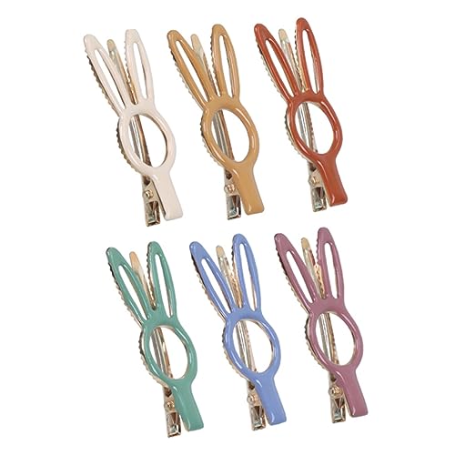 WRITWAA 6stücke Haarspange Mit Clips Kaninchenform Mädchen Haar Accessoires Metall Haarnadel Kopfschmuck Cartoon Design Für Party Und Alltag von WRITWAA
