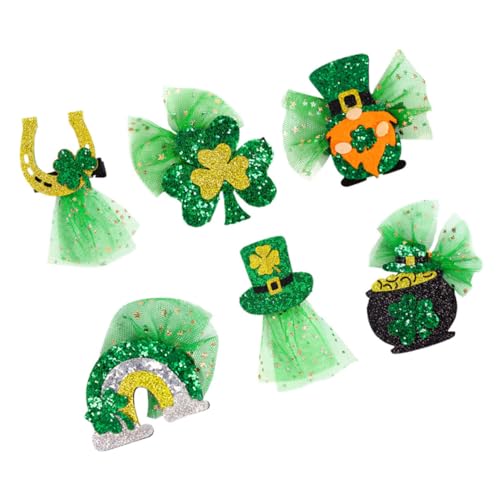 WRITWAA 6 Stück Klee Haarspange Kleeblatt-haarnadel Klopfer Schmetterlings-haarspangen Haarspangen Mädchen Haarzubehör Pflanzendekoration Zarter Haarbandclip Vier Pailletten von WRITWAA