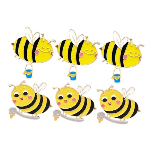 WRITWAA 6 Stück Niedliche Bienen Broschen Robuste Anstecknadeln Verspieltem Design Accessoires für Kleidung Schals und Rucksäcke für Damen WRITWAA 6 Stück Niedliche Bienen Broschen Robuste Anstecknadeln Verspieltem Design Accessoires für Kleidung Schals und Rucksäcke für Damen von WRITWAA