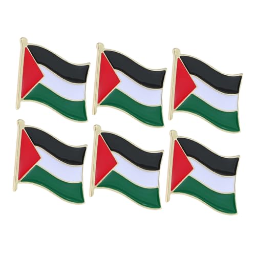 WRITWAA 6 Stück Palästina Flaggen Anstecknadeln aus Metall Detailreiche Broschen Vielseitige Flaggen Pins für Kleidung Rucksäcke Hüte Modische Accessoires mit Einzigartigem Design von WRITWAA