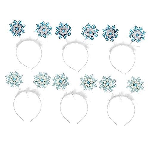 WRITWAA 6 Stück Schneeflocken Haarreif Teiliges Glitzernde Weihnachts Haarspangen Handgefertigt Robustes Stoffmaterial Festliche Haarschmuck Damen und Mädchen für Weihnachtsfeier von WRITWAA