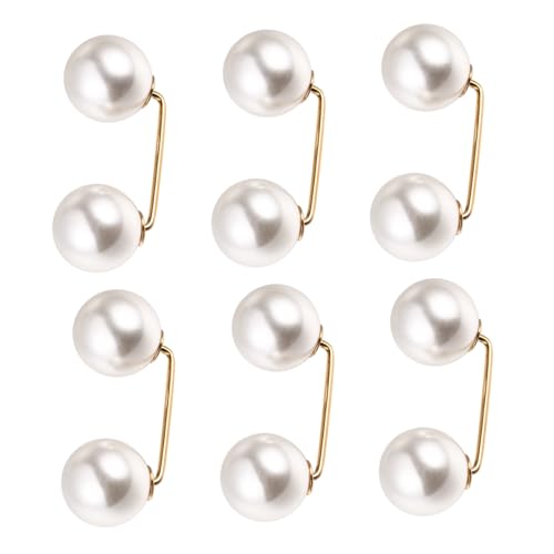 WRITWAA 6 Stück Teiliges Faux Perlen Broschen Sichere Korsagen broschen für Damen Dekorative Anstecknadeln zum Fixieren von Kragen Pullovern Kleidern Schals und Röcken Langlebiges von WRITWAA