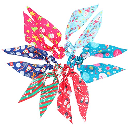 WRITWAA 6 Stück Teiliges Haarschal mit Langen Schleifen Elastische Pferdeschwanzbänder Abnehmbare Schleifen Festliche Weihnachts Haaraccessoires für Damen Vielseitig und Dekorativ von WRITWAA