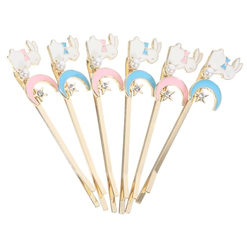 WRITWAA 6 Stück Teiliges Hasenhaarspangen aus Rostfreiem Legierungsmetall Stabile Niedliche Haarklammern für Mädchen Sichere Haarschmuck Accessoires für Alltag und Festtage von WRITWAA