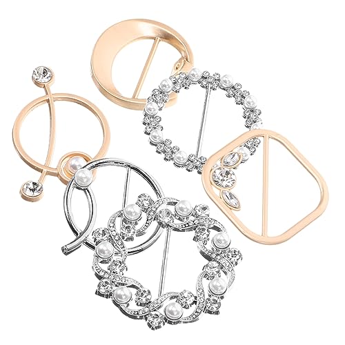 WRITWAA 6 Stück Teiliges Shirt Clip Ring mit Strass Strapazierfähige T Shirt Verschluss Schnallen Gürtelschnallen für Damen Vielseitig für Schal Hemd und Knoten Langlebig und Elegant von WRITWAA