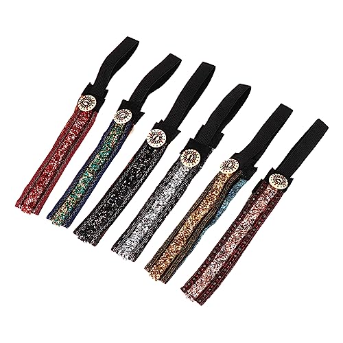 WRITWAA 6 Stück Teiliges Stirnband für Damen mit Knöpfen Elastisches Haarband zur Befestigung von Mundschutzmasken für Sport Yoga und Verschiedenen Farben von WRITWAA