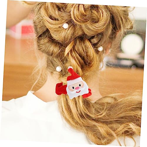 WRITWAA 6 Stück Teiliges Weihnachts Haargummi mit Süßen Cartoon Motiven Langlebige Haarbänder Rot Grün und Braun Festliche Haarschmuck Deko für Mädchen Angenehm und Vielseitig für Party von WRITWAA