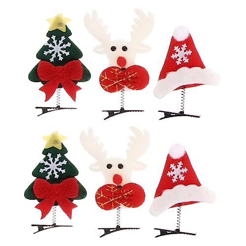 WRITWAA 6 Stück Teiliges Weihnachts Haarspangen Elastische Bunte Haarklammern Niedliche Festliche Haaraccessoires für Damen und Mädchen für Weihnachtsfeiern und Festliche Frisuren von WRITWAA