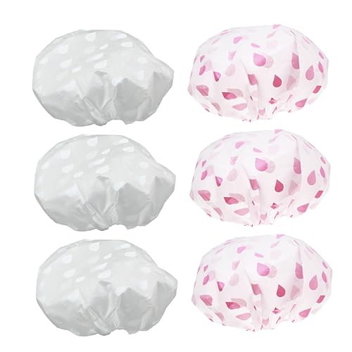 WRITWAA 6 Stück Wasserdichte Haarkappe Damen wasserdicht Badehut duschhut damen Duschhaube Männer Küchenhut Duschhaube im Badezimmer von WRITWAA