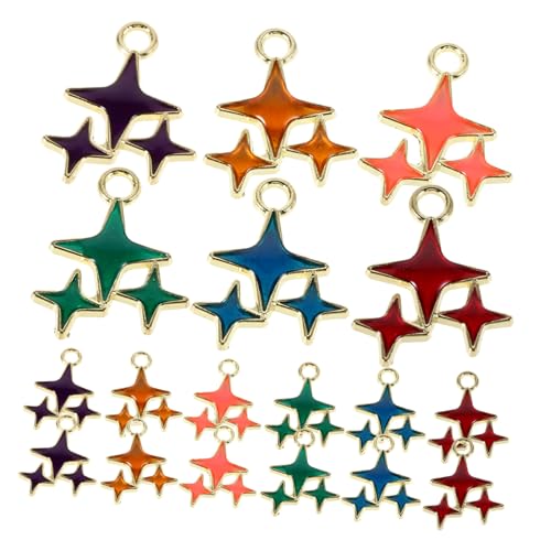 WRITWAA 60 Stück Diy Legierungssternperlen Zubehör für Schmuckherstellung Ohrringe Armbänder und Schlüsselanhänger Bastelprojekte von WRITWAA