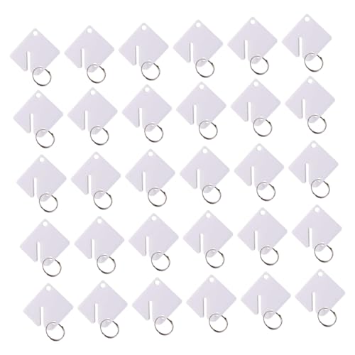 WRITWAA 60St Schlüsselanhänger Schlüssel-ID-Tags hängendes Etikett ID-Label-Tag Schlüsselringe schlüsselmarkierer schlüsselmarkierung Etikett mit Ring Schlüsseletikett für Hotel Acryl Weiß von WRITWAA