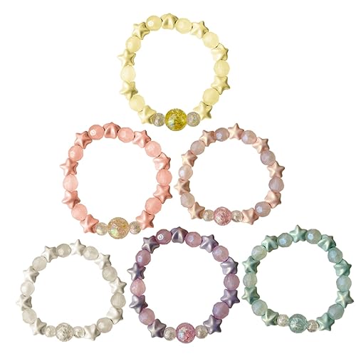 WRITWAA 6St Bunte Perlenkette zappeln Armbandperlen Größer einstellbar kleines Schlüsselband riemen für handtasche handtaschengurt key chain Telefon Charme kawaii Kamera-Handschlaufe Acryl von WRITWAA