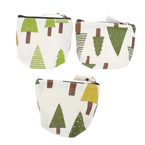 WRITWAA 6stücke Münztasche Mit Waldmuster Reißverschlusstasche Münzgeldbörse Wechselgeld-Aufbewahrungstasche Geldbörse Aus Baumwolle Und Leinen Für Kleingeld Karten Schlüssel Und Andere von WRITWAA