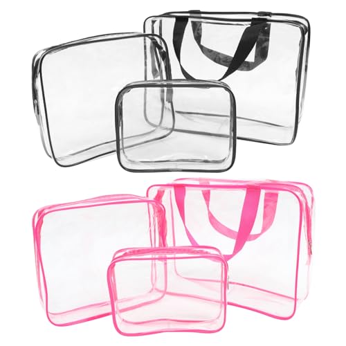 WRITWAA 6stücke Teiliges Aus Transparenten Kosmetiktaschen wasserdichte Reise-Organizer Für Make-up Und Toilettenartikel Für Reisen Gym Und Bad Und Rosé von WRITWAA