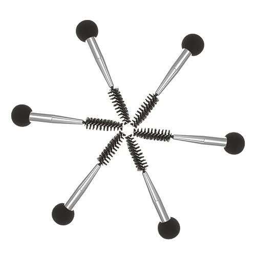 WRITWAA 6stücke Doppelte Make-up-schwämme Multifunktionale Applikatoren Für Augenbrauen Wimpern Komfortable Anwendung Für Foundation Blush Mascara Robuster Griff Schwarz Silber von WRITWAA