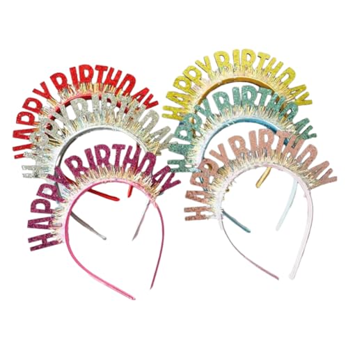 WRITWAA 6stücke Geburtstag Stirnbänder Party Kopfschmuck Glitzer Haarband Dekorativ Stirnband Für Junge Mädchen Geburtstagsfeier von WRITWAA