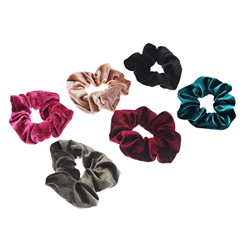 WRITWAA 6stücke Haargummi Samt Haargummis Für Frauen Mädchen Pferdeschwanzhalter Haarseile Elastische Haarbänder Dutts Tragen Geburtstag Weihnachten Fotos Tanzen Schule von WRITWAA
