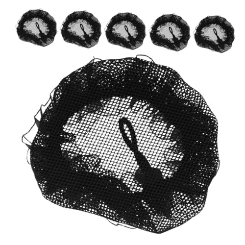 WRITWAA 6stücke Haarnetz Mit Spitzenbesatz Schwarzes Netz - Haarnetz Haarabdeckung Für Mädchen Haarknoten - Donut Eiskunstlauf -haarnetz Großes Unsichtbares Tänzer Dutt-abdeckung von WRITWAA