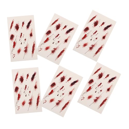 WRITWAA 6stücke Halloween Narben Aufkleber Realistische Gefälschte Narben Aufkleber Vampirkostüm Zubehör Temporäre Für Halloween Make-up Party von WRITWAA