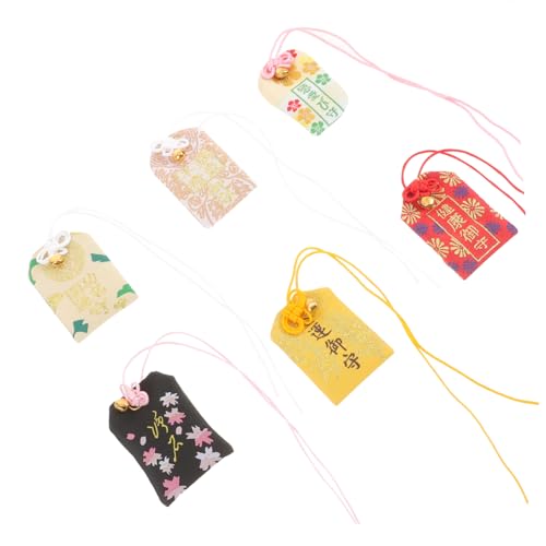 WRITWAA 6stücke Japanische Omamori Segenspendel Für Gesundheit Und Wohlstand Als Deko Für Taschen Und Geldbörsen Gemischte Designs von WRITWAA