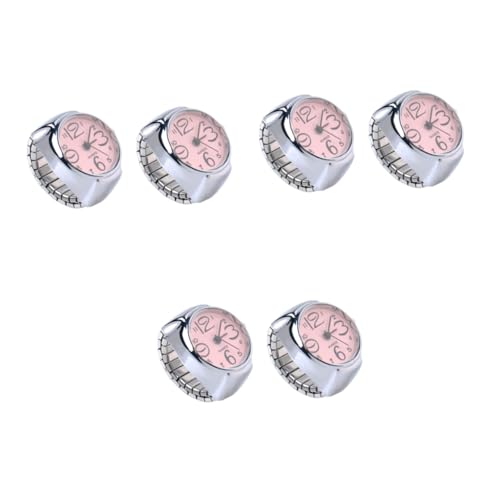 WRITWAA 6stücke Mini Ringuhren Für Damen Und Herren Kreative Quarzuhr Im Modischen Design Als Accessoire Für Partys Und Besondere Anlässe Rosa von WRITWAA