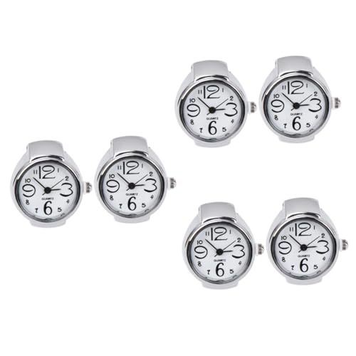 WRITWAA 6stücke Ringuhren Für Damen Und Herren Kreative Mini-Uhren Weiß Einzigartiges Design Als Modisches Accessoire Und Zeitmesser Für Alltag von WRITWAA