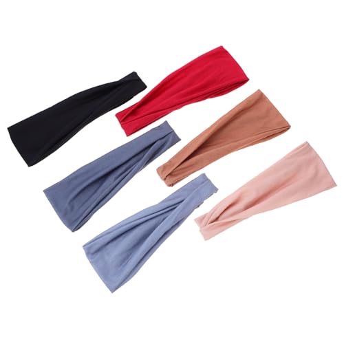 WRITWAA 6stücke Sport Stirnband Elastisch Schweißband Damen Yoga Workout Stirnbänder Schweißbänder Für Frauentraining Kopfgrößen Geeignet von WRITWAA