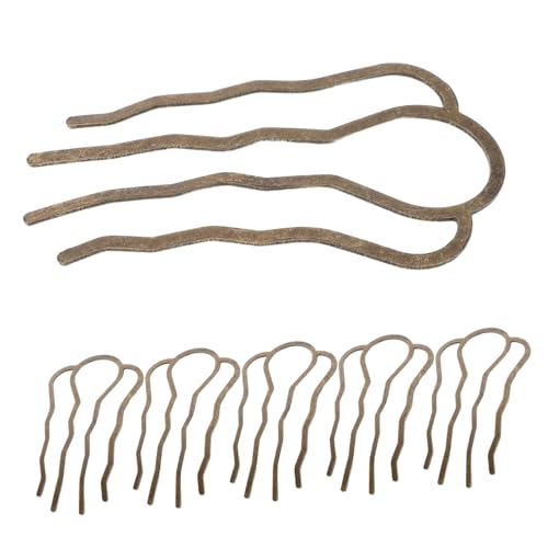 WRITWAA 6stücke U-förmige Gabelnadeln Aus Metall Seitliche Haarkämme Für Hochsteckfrisuren Dutts Damen Und Mädchen Stylingzubehör Bronze-finish von WRITWAA