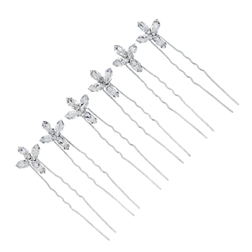WRITWAA 6stücke U-förmige Strass Haarspangen Dekorative Haarnadeln Schmuck Zubehör Für Alltag Und Brautschmuck WRITWAA 6stücke U-förmige Strass Haarspangen Dekorative Haarnadeln Schmuck Zubehör Für Alltag Und Brautschmuck von WRITWAA
