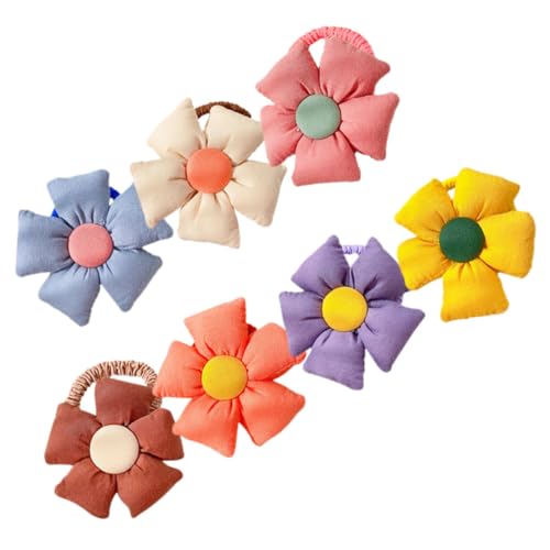 WRITWAA 7 Teiliges Blumen Haarseil Kopfschmuck Set Haargummis Scrunchies Haargummi Und Mädchen Haar Accessoires Mädchen Haar Accessoires Pferdeschwanz Große Haarseile von WRITWAA