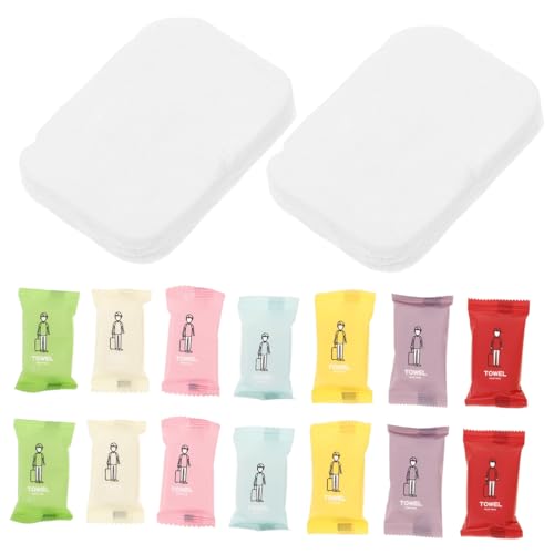 WRITWAA 70 Stück Tragbares Komprimiertes Handtuch Badetücher Tücher Wanderhandtuch Komprimierte Baumwollhandtücher Campinghandtücher Komprimierte Handtuchtabletten Reise von WRITWAA
