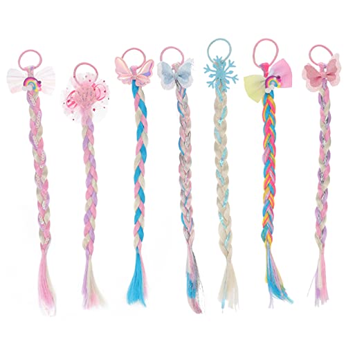 WRITWAA 7stücke Bunte Geflochtene Haarverlängerungen Für Mädchen Mit Gummibändern Kopfschmuck Für Junge Mädchen Party-accessoires von WRITWAA