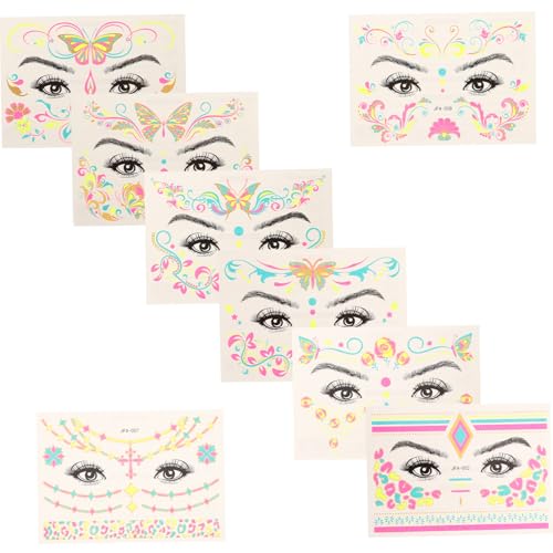 WRITWAA 8blätter Aufkleber Für Frauen Realistische Gesichtstatoos Modische Sticker Temporäre Tattoos Für Erwachsene Einfache Anwendung Und Aufbewahrung von WRITWAA