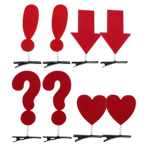 WRITWAA 8 Haarspangen mit Entenschnabel: Ästhetische Haarspangen für Mädchen – Lustige Haarstyling-Accessoires mit Fragezeichen- und Herz-Designs – Für und Partys von WRITWAA