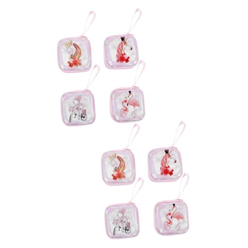 WRITWAA 8 STK Geldbörse aufbewahrungssack Storage Pockets geldborse mini Portemonnaie small Wallet Handytasche Einhorn-Münzbeutel entzückende Tasche entzückende Münztüte Weißblech Rosa von WRITWAA