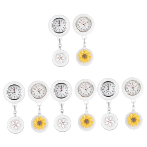 WRITWAA 8 STK ausziehbarer Truhentisch Ansteckuhr für die Krankenpflege Klinikpersonal beobachtet Digitale Taschenuhr Brustuhr Damenuhren Digitaluhr Kleine Uhren Taschenuhr für Damen Glas von WRITWAA