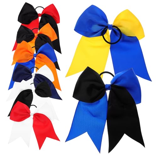 WRITWAA 8 Stck. Krawatte Bogen Mädchen Haarbänder, Haaraccessoires Bögen groß süße Haargummis Haarbindungen mit Schleifen Haarfliege Haarband Schleife Haarseil Polyester von WRITWAA