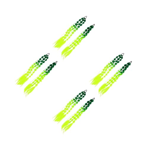 WRITWAA 8 Stück Bubble Braids: Rave-Haar In Grün Mit Farbverlauf Für Mädchen Und Frauen Gefärbte Trendige Lange Pferdeschwanz-Perücken-Zopfverlängerung Mit Bändern von WRITWAA