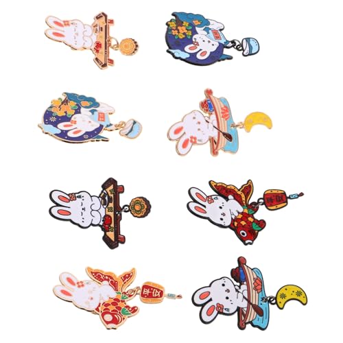 WRITWAA 8 Stück Cartoon Kaninchenbrosche Emaille Brosche Kleidung Brosche Bruststift Haustier Broschen Kleiderabzeichen-stift Rucksackstift Anstecknadeln Mit Tieren Zinklegierung von WRITWAA