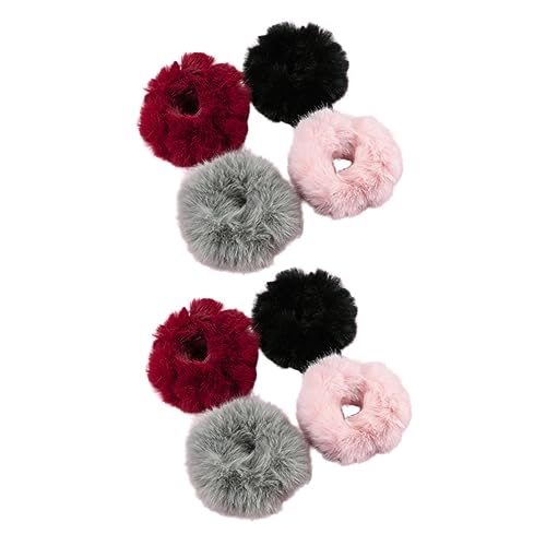WRITWAA 8stücke Haarschmuck Ringe Für Frauen Plüsch Scrunchies Für Mädchen Elastische Haar Bänder Schwarze Haarclips Mode Haar Accessoires von WRITWAA