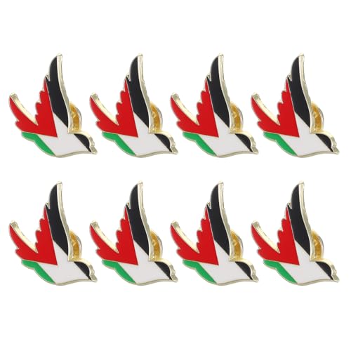 WRITWAA Palästina Flaggen Anstecker 8 Stück Zinklegierung Brosche Kompakt Leicht Langlebig für Kleidung Taschen Mäntel Schals Stilvolles Accessoire für Frauen und Besondere Anlässe von WRITWAA