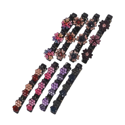 WRITWAA 8 Stück Teiliges Geflochtenes Haarspangen Damen Funkelnde Blumen haarklammern Rutschfeste Styling clips für Stirn Vielseitig Einsetzbar Eleganter Haarschmuck für Alltag und von WRITWAA